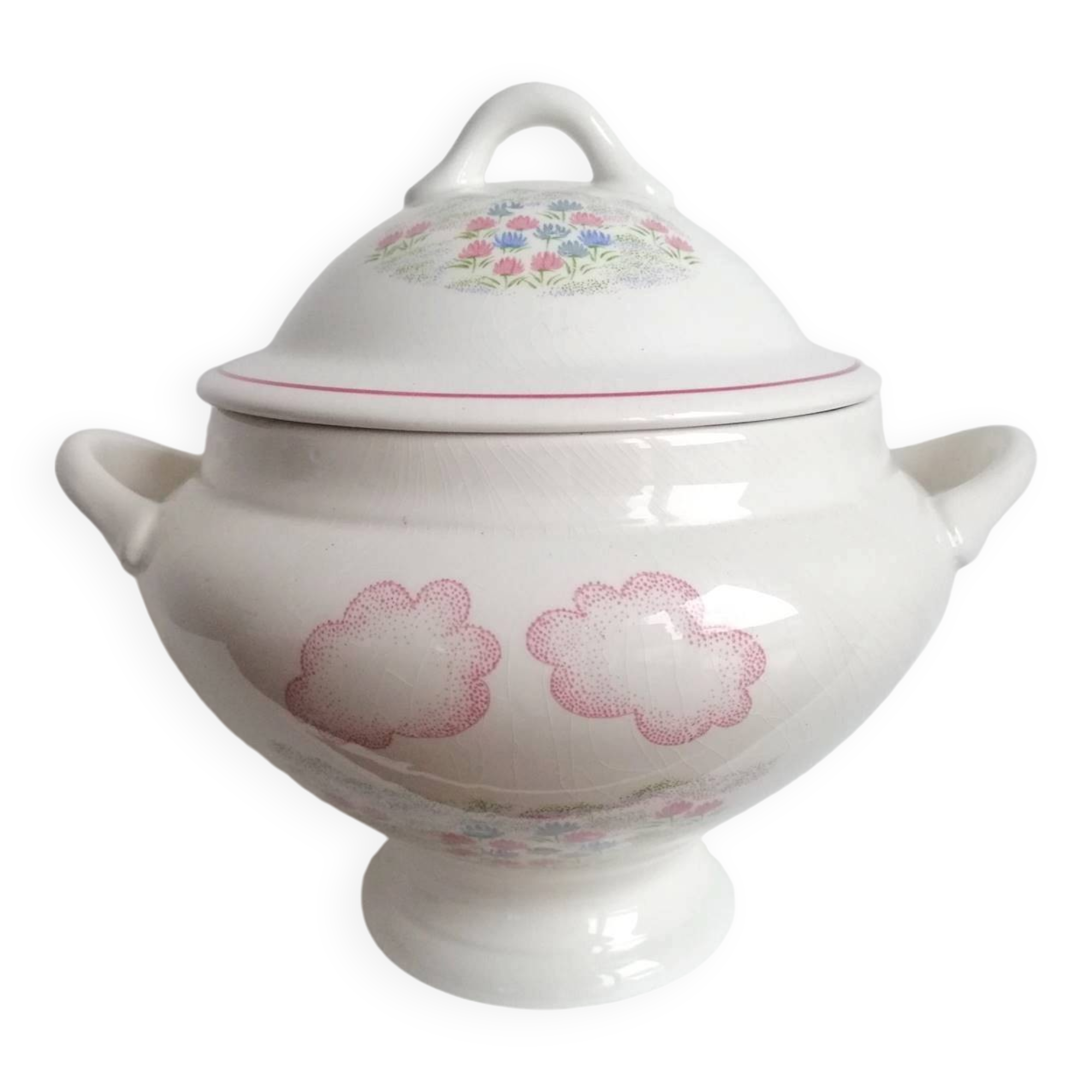 Large porcelain soup tureen Orchies Moulin des Loups Saint-Amand - 2.5 liter vegetable dish