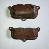 Pair of handles shell "Moustache" vintage metal