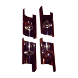 Four 70s chrome wall light