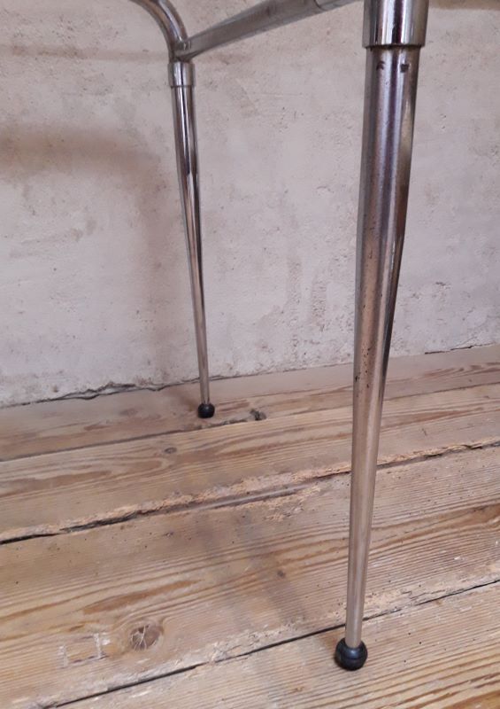 Desk table 120x76cm chrome metal and glass