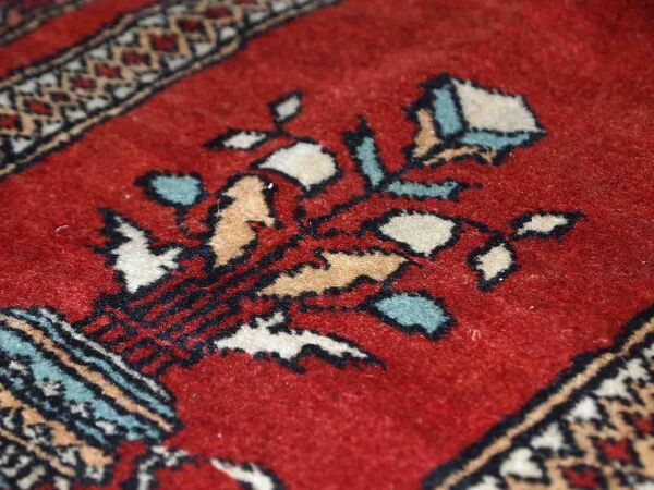 Vintage Turkish Konya handmade carpet 62cm x 92cm 1970s