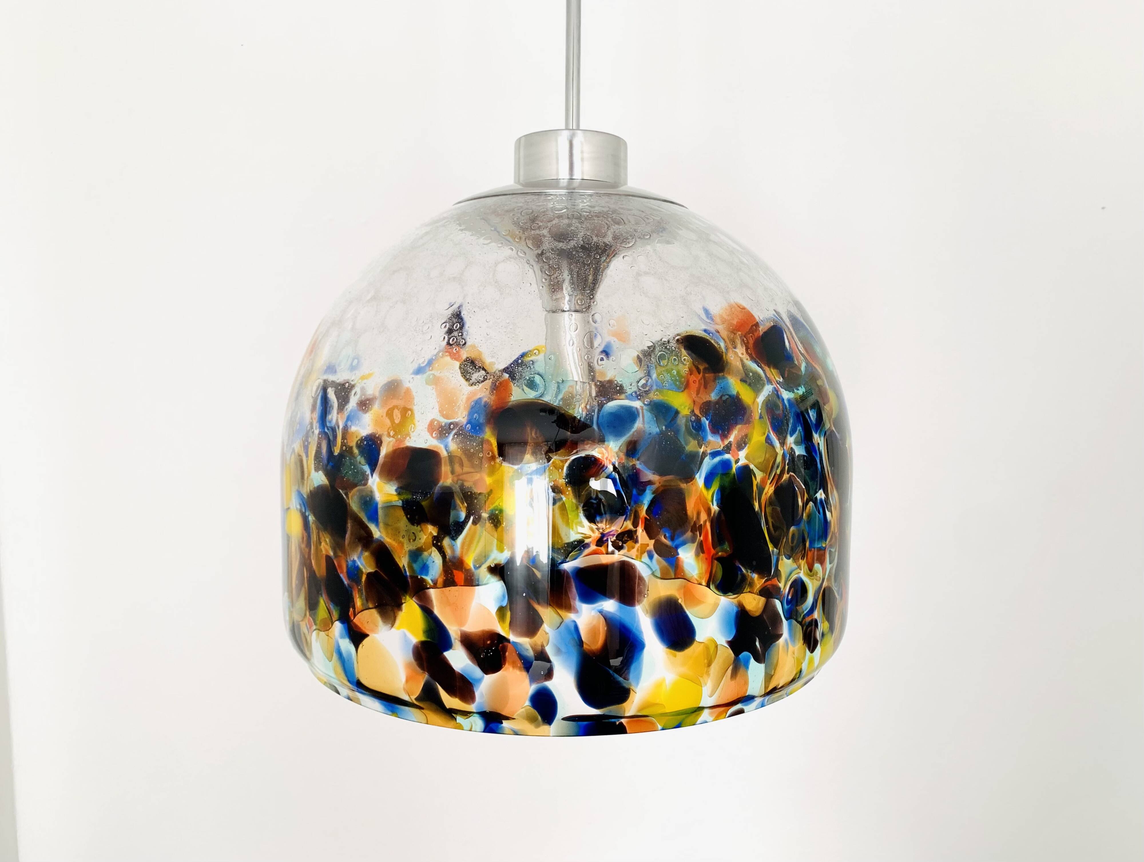 Large Colorful Murano Glass Pendant Lamp