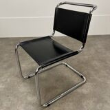 B33 chair black leather, 1980, Marcel Breuer