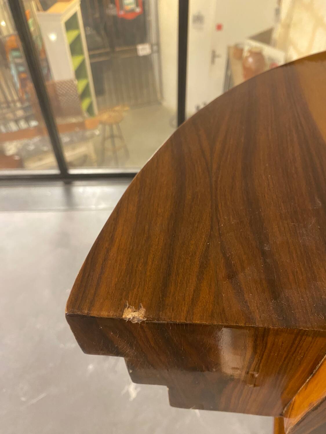 Art deco half moon console