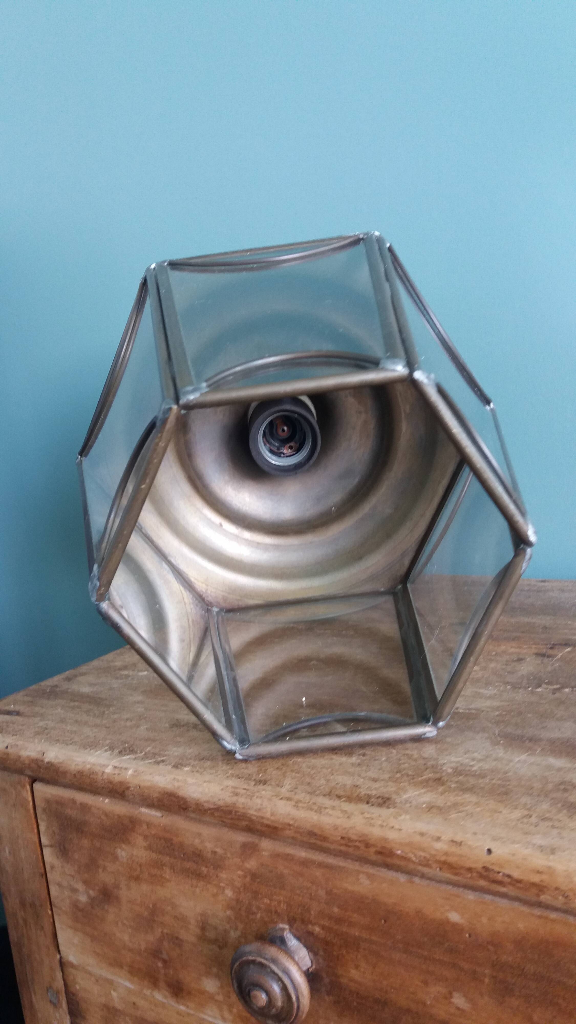 Brass and glass lantern