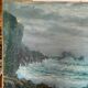 Ancient table, marine landscape, signed 20th century.