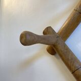Oak accordion coat rack with 10 hooks