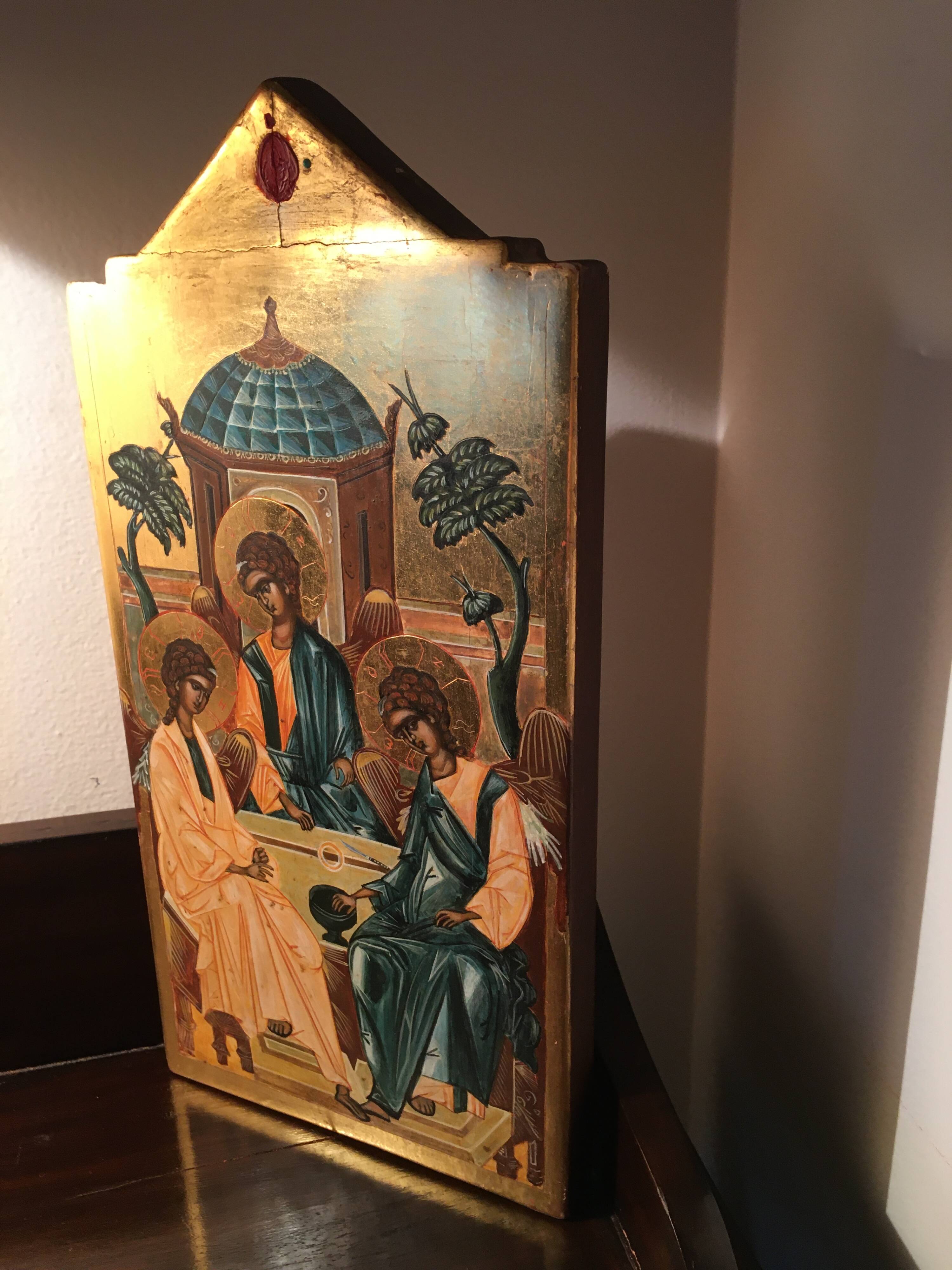 Hand painted icon on wood