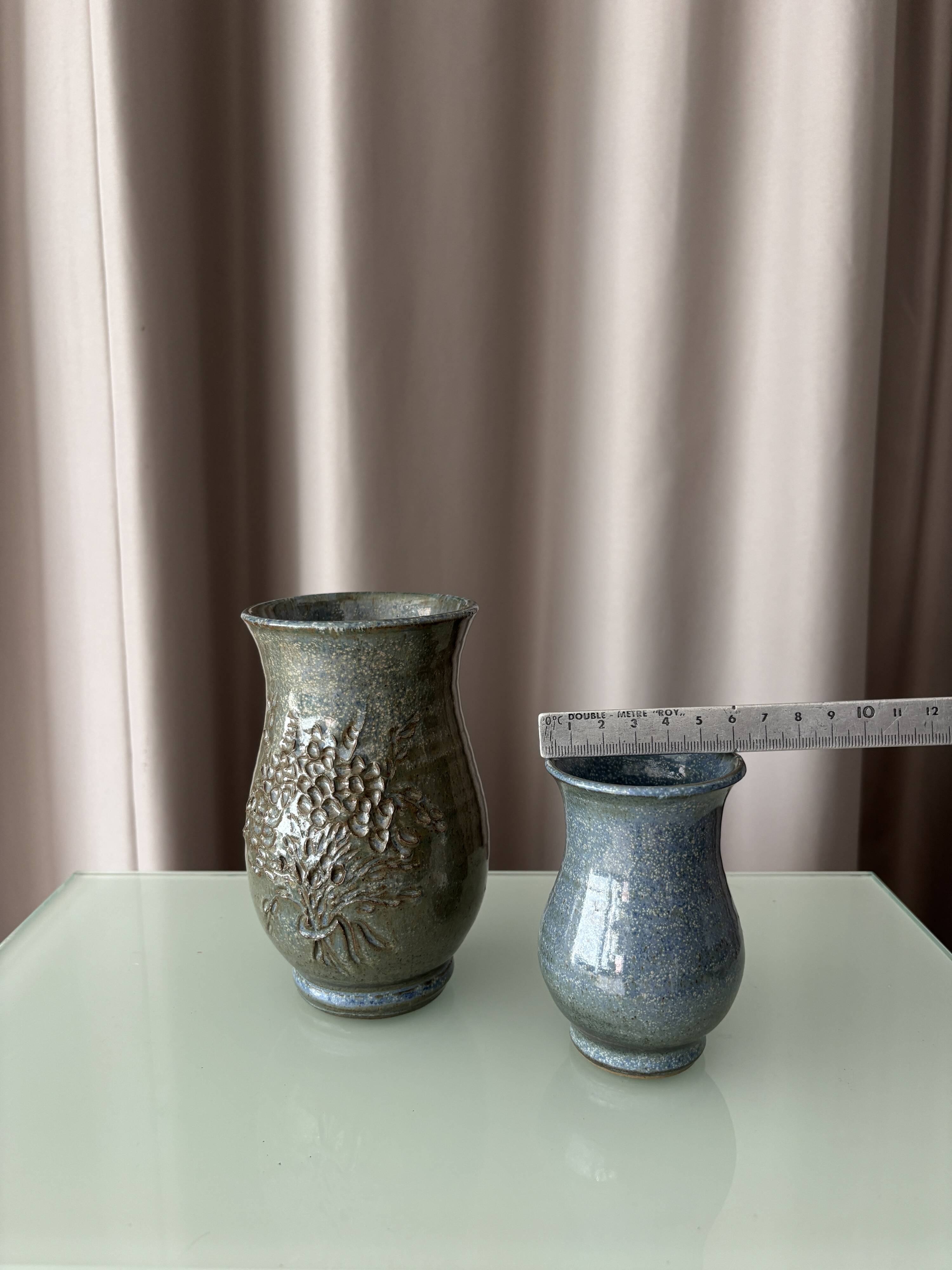 Pair of Belgian Studio Pottery Vases – Handmade