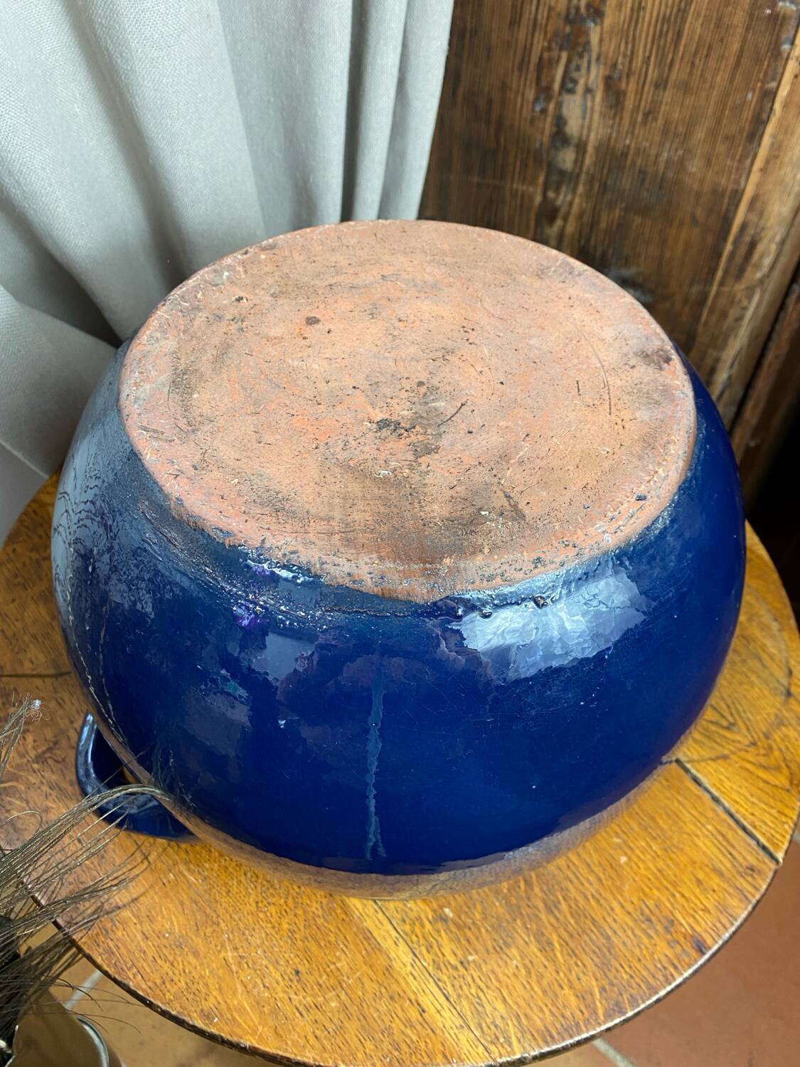 Casserole, enamelled refractory clay pot.