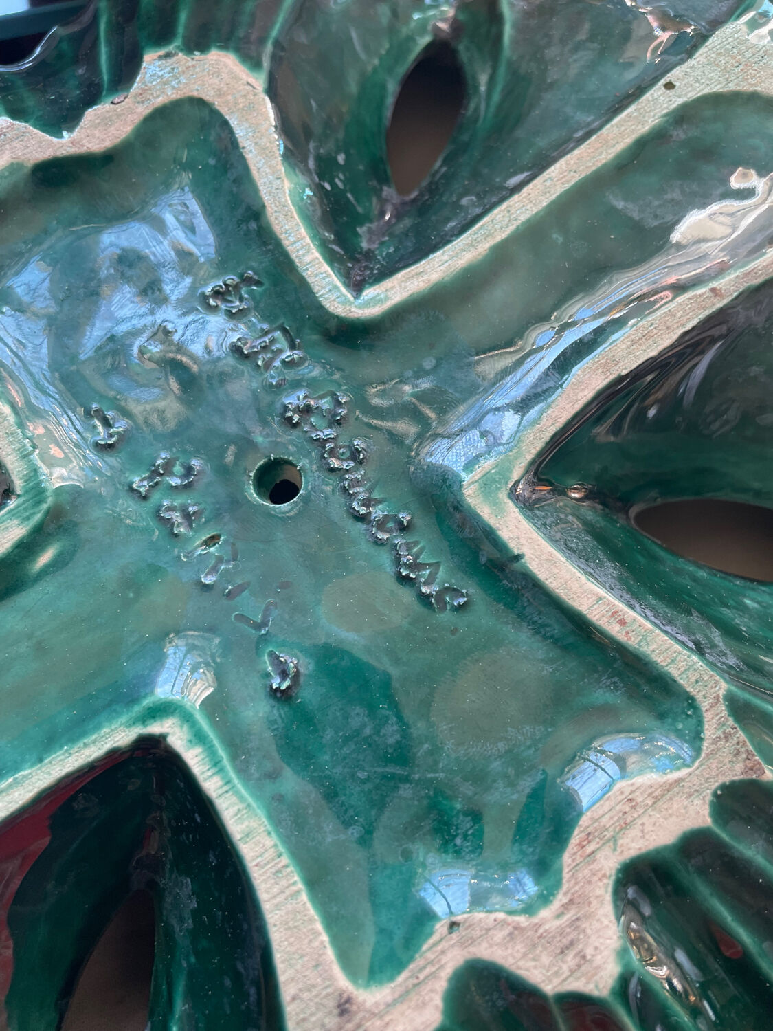 Flower glazed ceramic dish