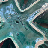 Flower glazed ceramic dish