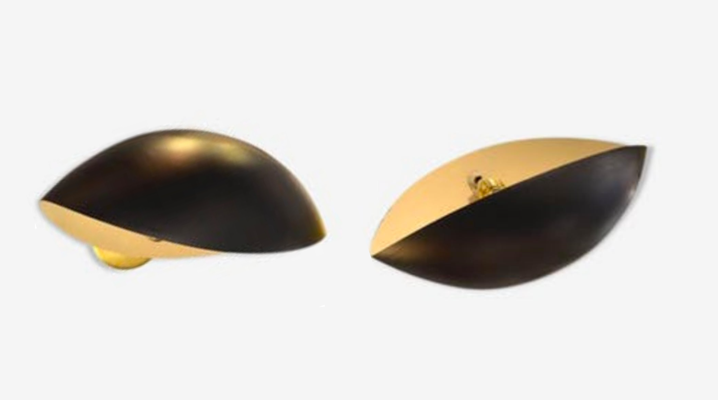 Pair Applyblack Wall Shell Style 1960's