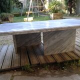 Table basse vintage en marbre travertin