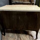Curved Louis XV style chest of drawers in marquetry, 20th century period