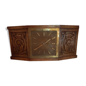 Art deco wooden mantel clock