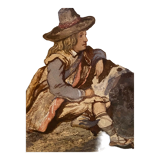 Original watercolor late nineteenth to the young shepherd