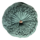 Vintage green hand-pleated round cushion