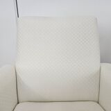 1950s Italian Armchairs Design in Cream Fabric with Iron Legs