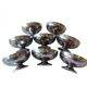8 vintage 70s ice cream bowls, stainless steel, made in France