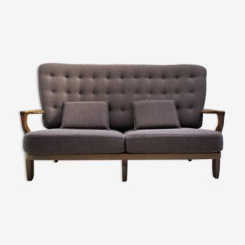 Solid oak sofa Guillerme and Chambron