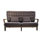 Solid oak sofa Guillerme and Chambron