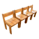 4 x Ate van Apeldoorn Dutch Brutalist Pine Wood Farmhouse Chairs