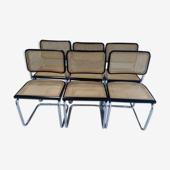 Suite de 6 chaises Cesca B32 par Marcel Breuer vintage année 1992