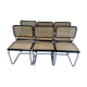 Suite of 6 chairs Cesca B32 by Marcel Breuer vintage year 1992