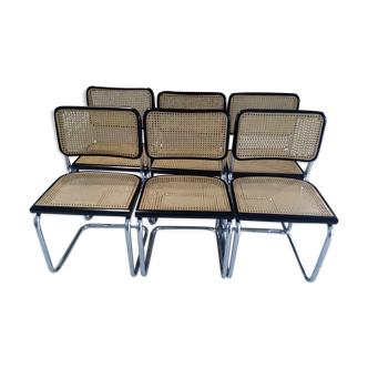 Suite of 6 chairs Cesca B32 by Marcel Breuer vintage year 1992