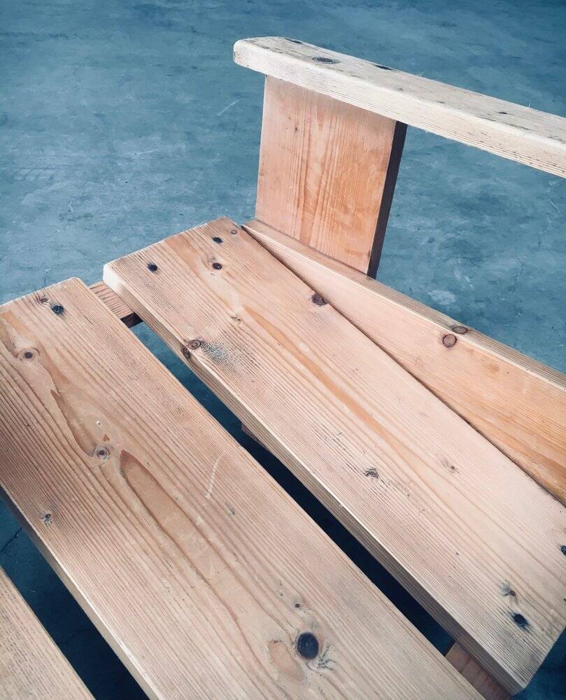 The Stijl Movement Dutch Pine Crate Chair attributed to Gerrit Rietveld, 1960s