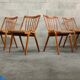 Set of 4 fabric chairs by Ton Bystrice 1960
