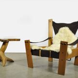 Vintage safari easy chair by john de haard / 1960s  gebroeders jonkers