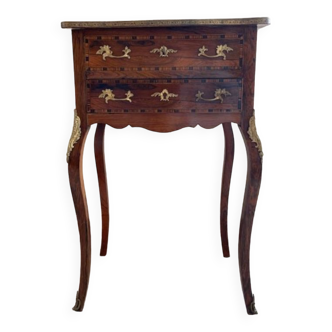 Elegant sewing furniture from the end of the 19th century in satin