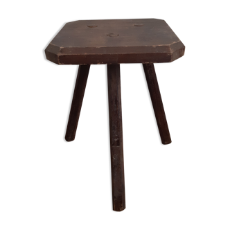 Tabouret tripode carre