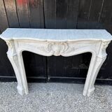 Louis XV style fireplace in Carrara marble circa 1880