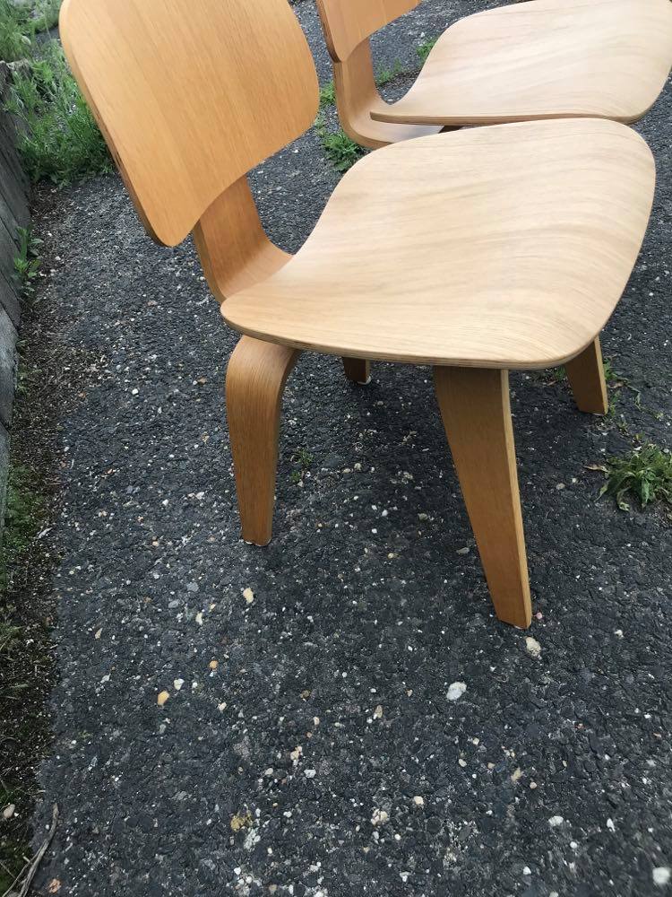 Restored molded plywood chairs