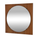Miroir rond des années 60 - 70 sur cadre carré en bois