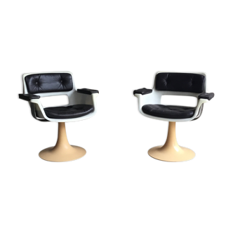 Pair of armchairs Albert Jacob tulip feet for Grosfillex - 1970