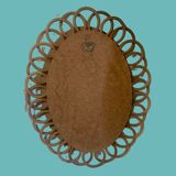 Miroir en rotin vintage 27x34cm