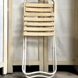 Beige wooden and metal folding chair