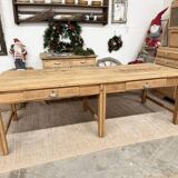Antique solid oak craft table with drawers