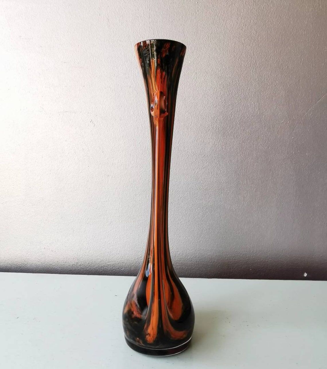 Vintage glass vase 70s