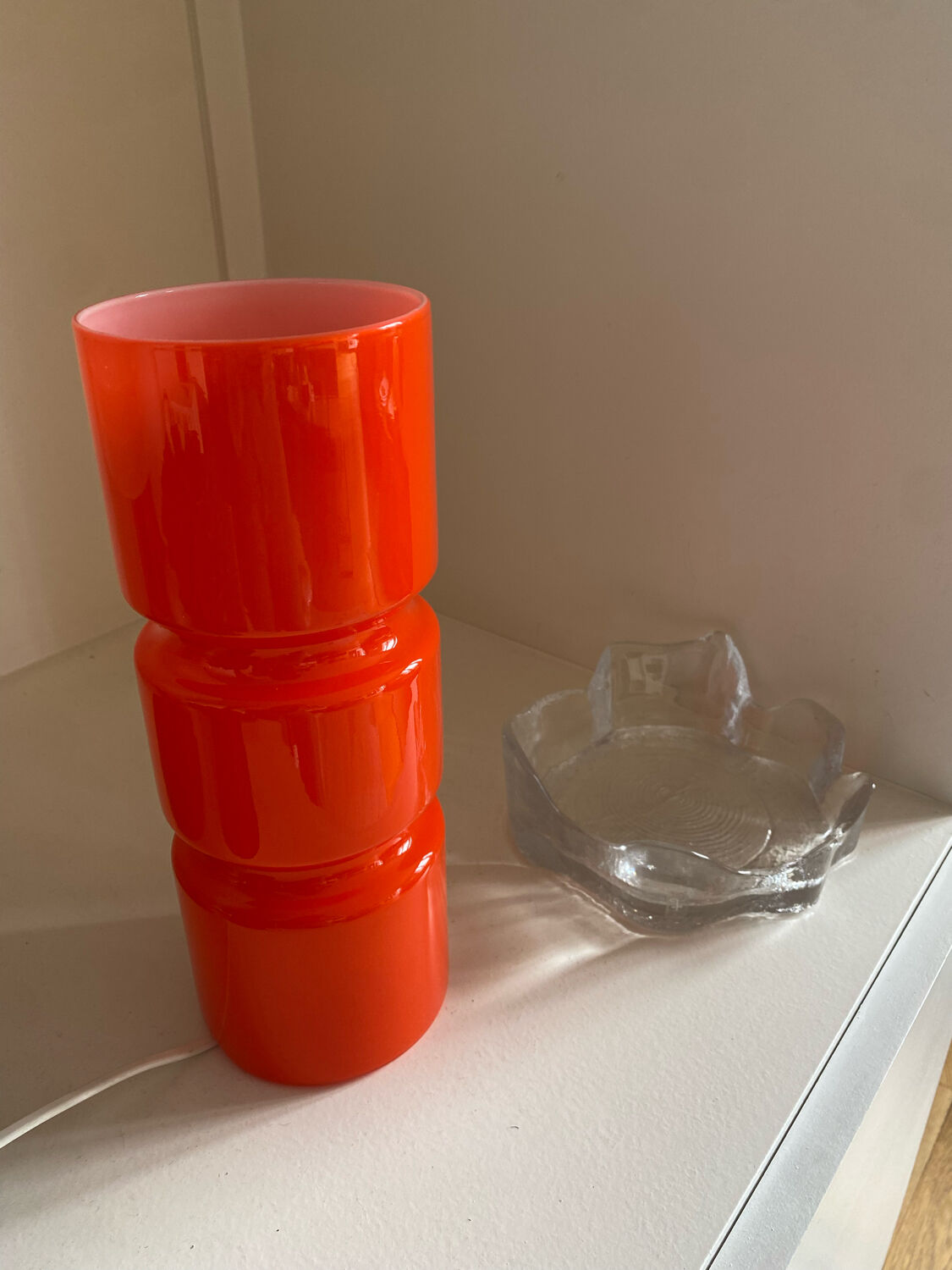 Fitz lamp in orange glass Vintage Habitat