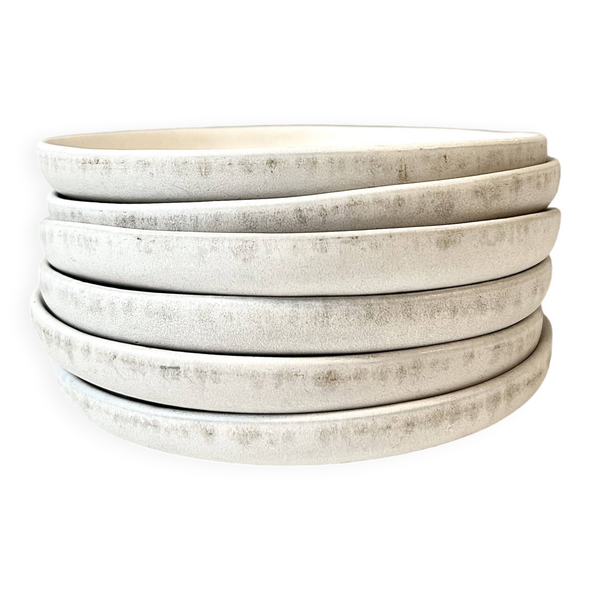 6 Small plates / dessert plates - in enamelled stoneware