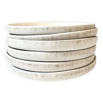 6 Small plates / dessert plates - in enamelled stoneware