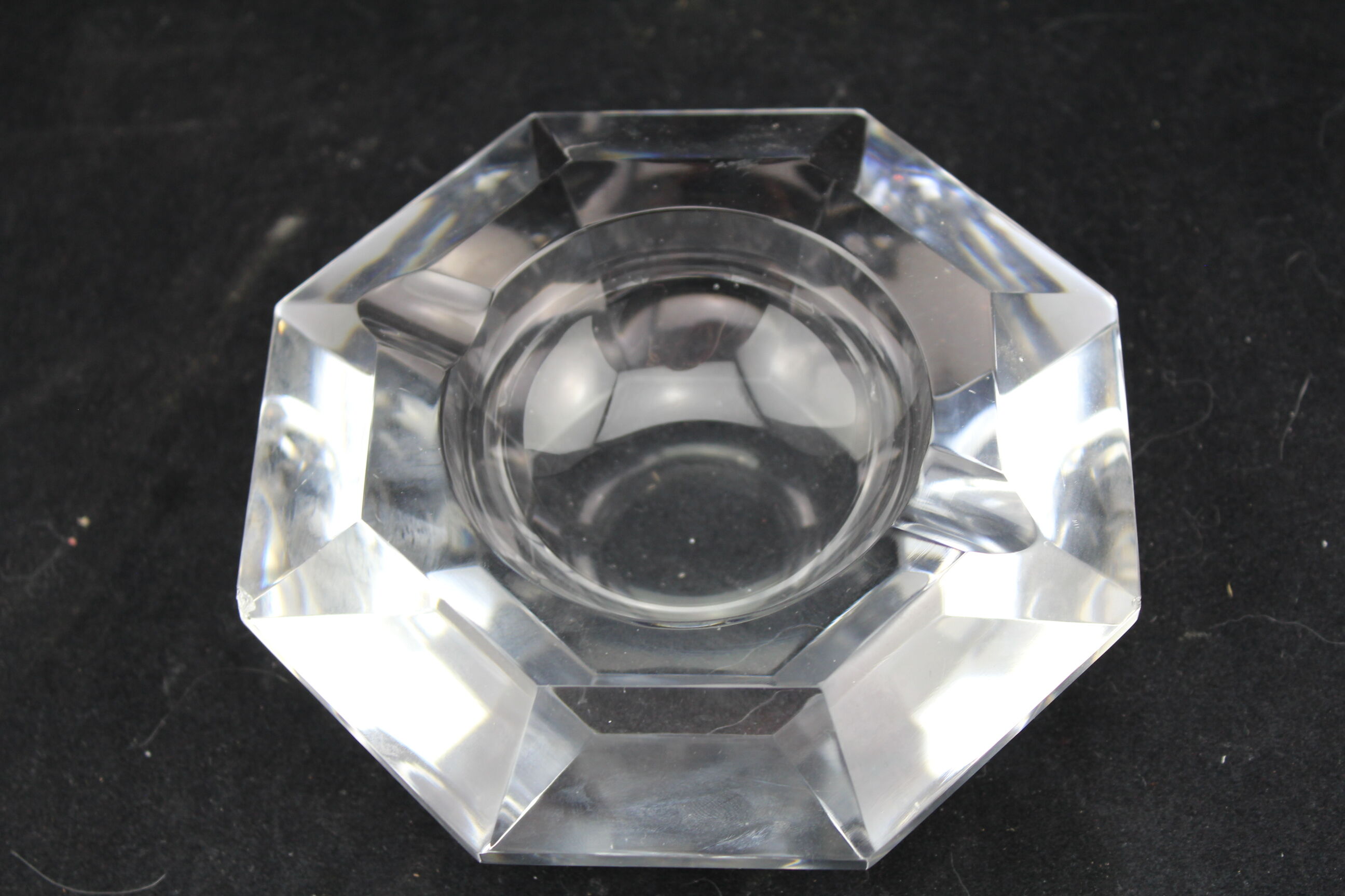 Octagonal ashtray in Crystal Val Saint Lambert