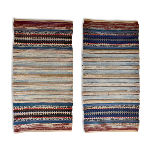 Paire de tapis scandinave - laine tisse