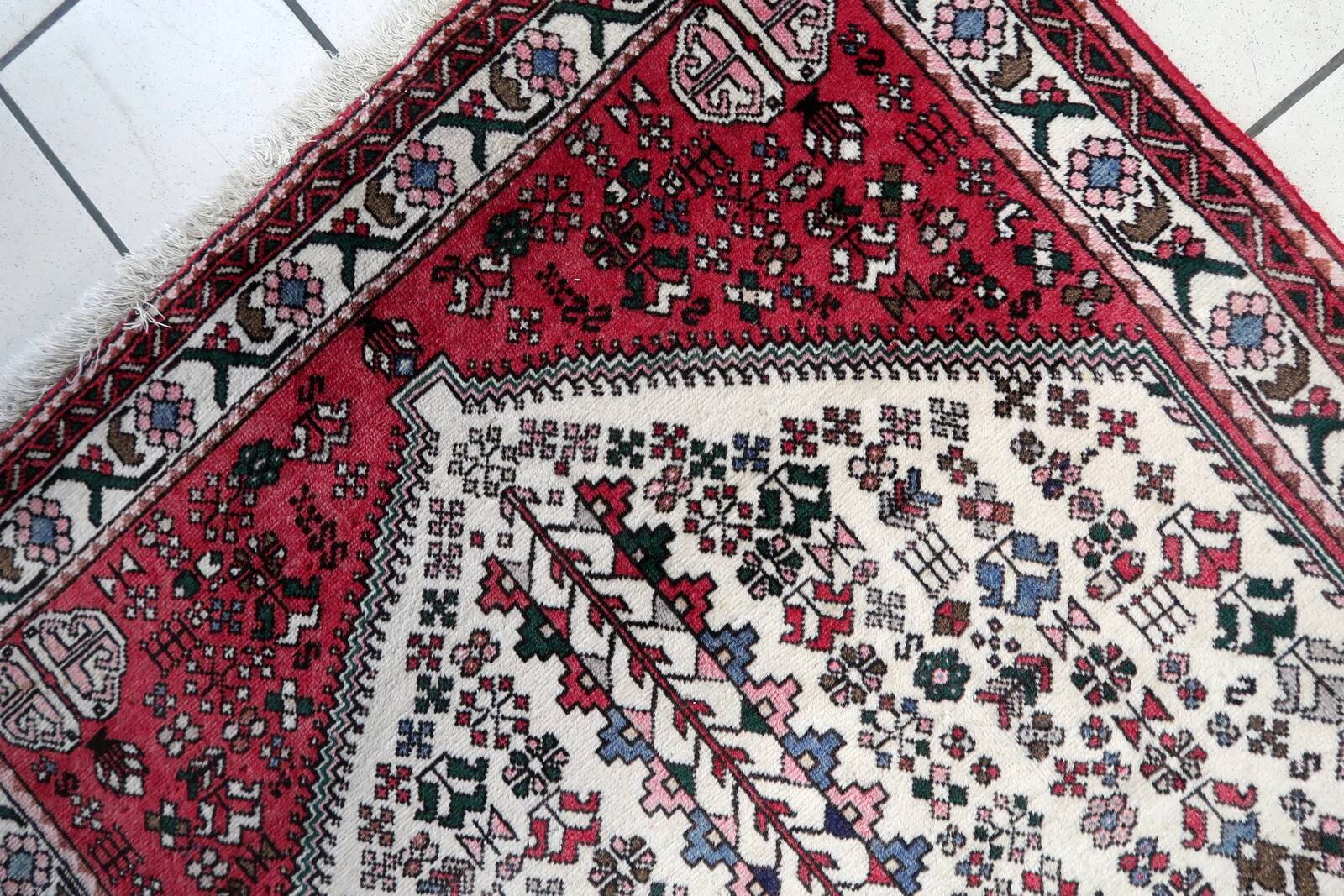 Handmade vintage Persian Malayer rug 98cm x 150cm, 1970s
