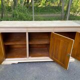 Louis Philippe rustic buffet, vintage, renovated in solid wood, 185cm.